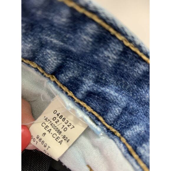 Tommy Hilfiger Jean Shorts Woman Size 6 Bermuda Cut Offs Denim Raw Hem Roll Up - Picture 4 of 7